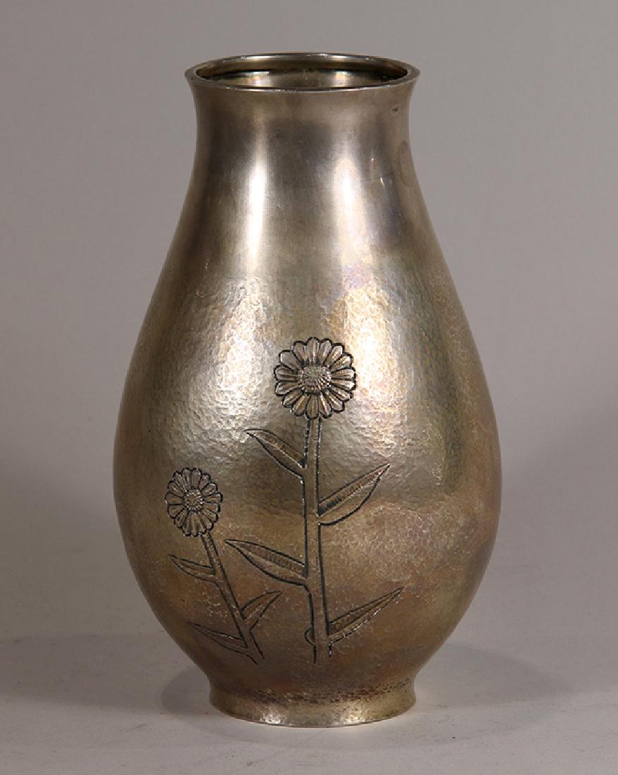 Japanese Silver Vase, Hand Hammered (1 of 7)