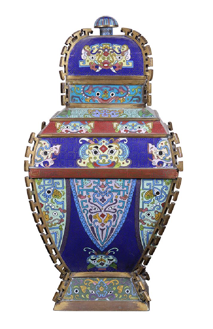 Chinese Cloisonne Urn, Laotianli (1 of 6)