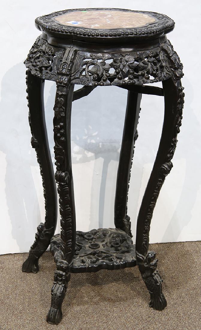 Chinese Marble Inlaid Plant Stand (1 of 3)