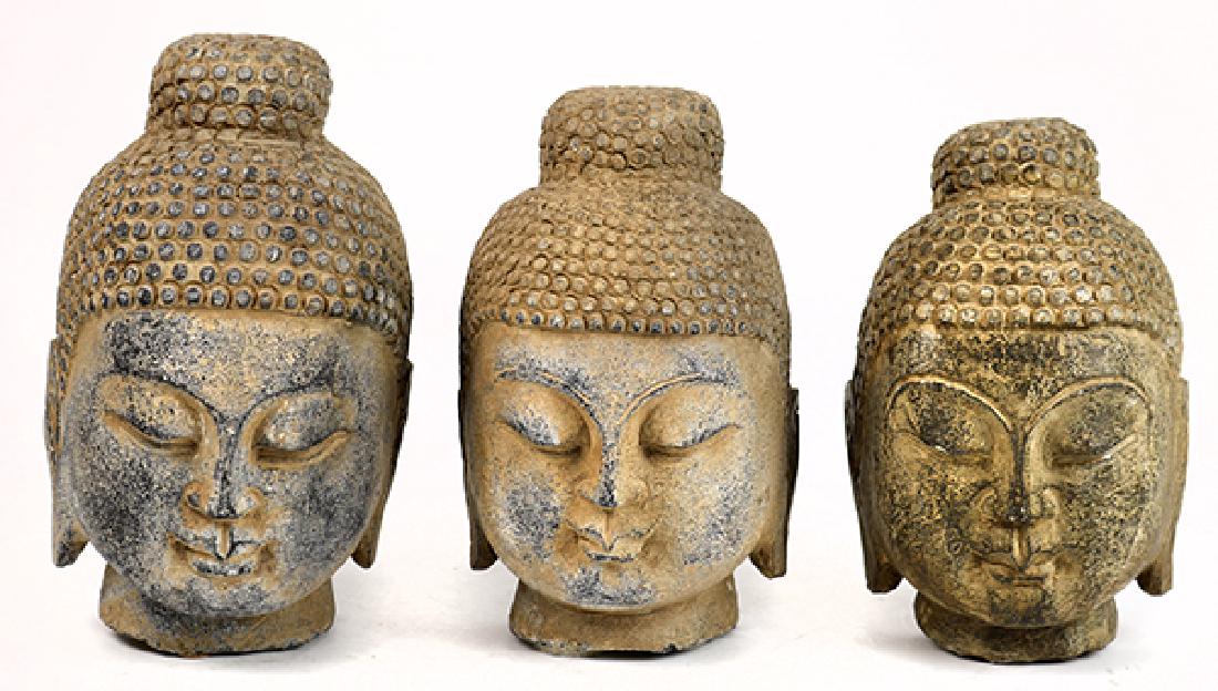 Chinese Stone Buddha Heads (1 of 7)