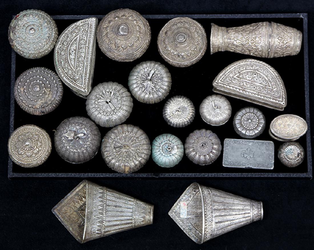 (lot of 22) Indo-Persian silver vanity articles, (1 of 2)