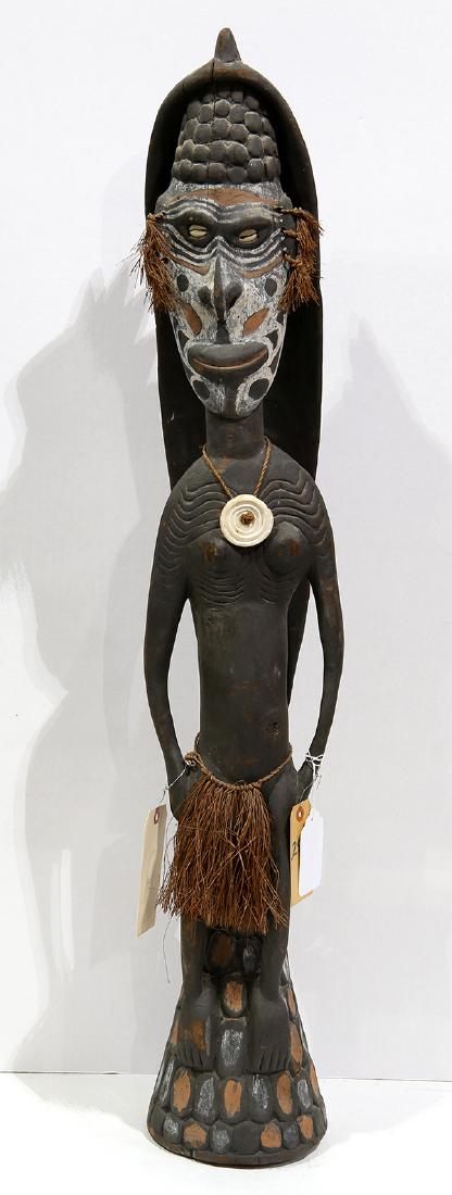 Papua New Guinea ceremonial figure,  having polychrome (1 of 4)