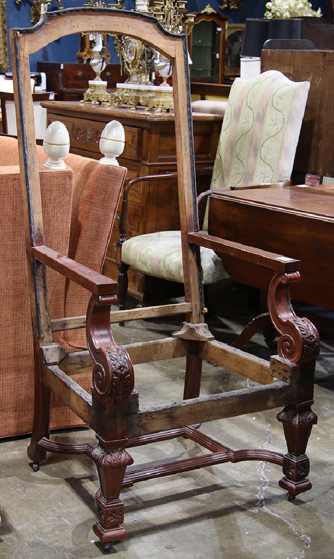 Large partially ebonized and red lacquer throne chair (1 of 2)