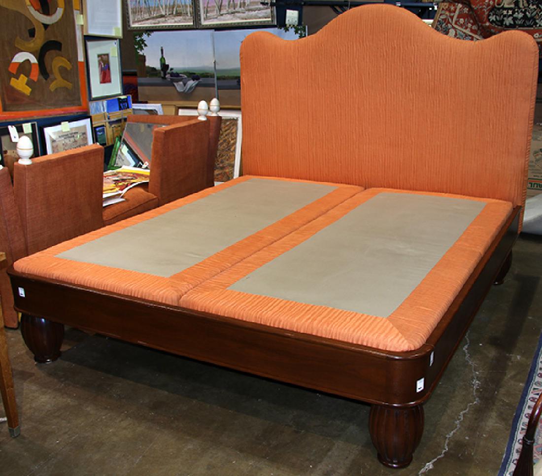Large custom upholstered bed (1 of 2)