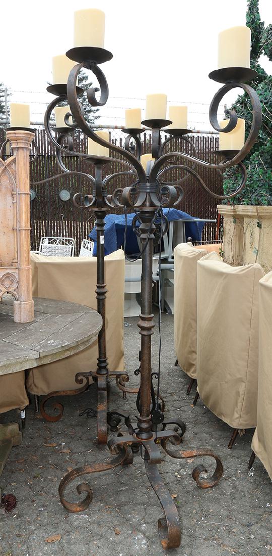 (lot of 3) Spanish colonial style wrought iron torches
