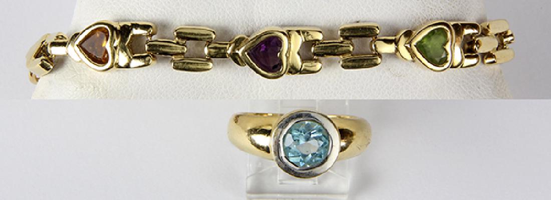 (Lot of 2) Multi-stone and 14k yellow gold jewelry (1 of 2)