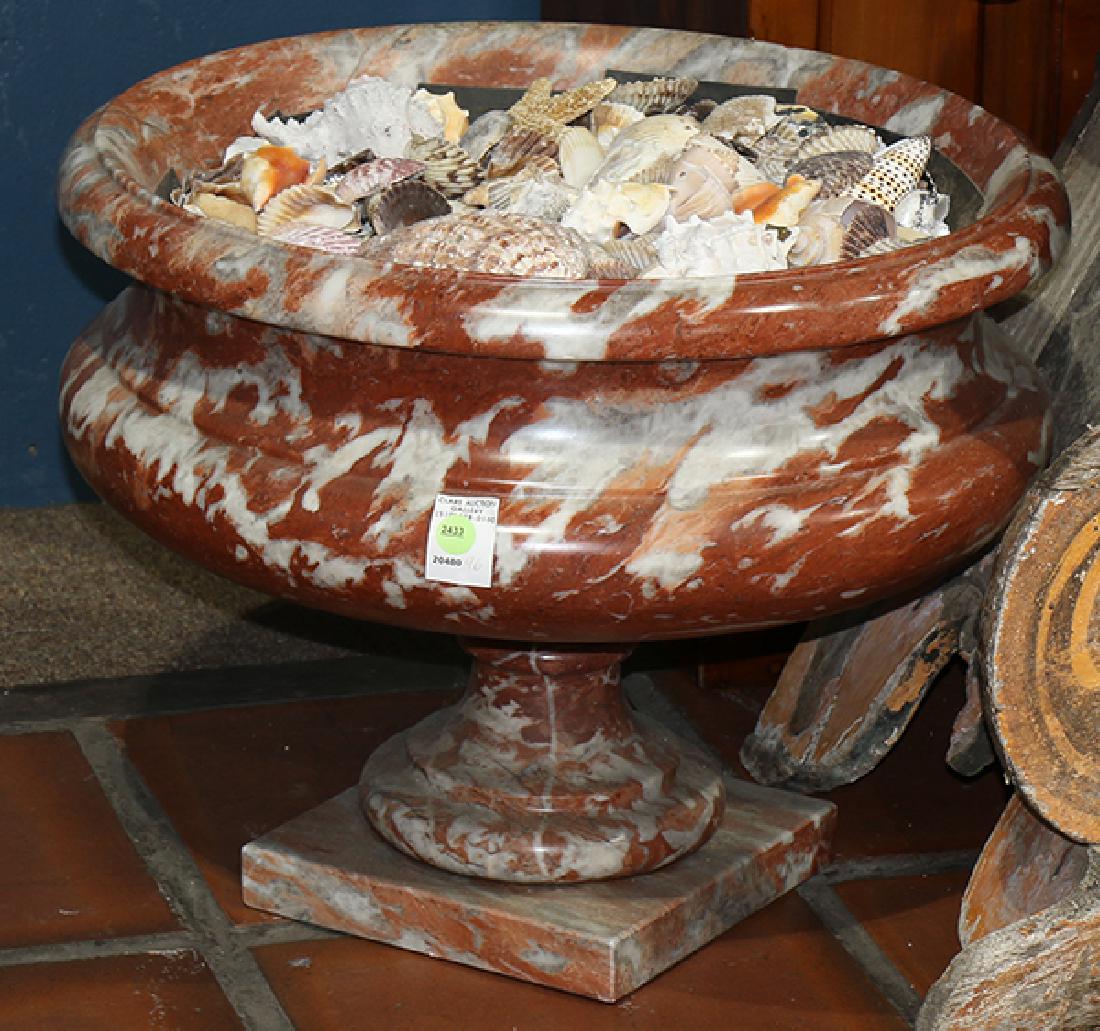 Pair of Italian rouge marble urns (1 of 2)