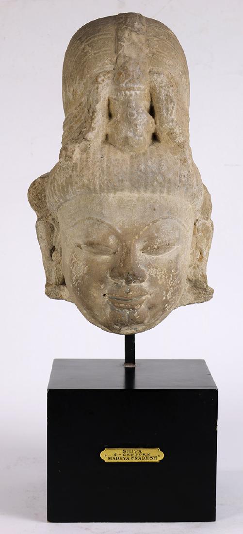 Indian Carved Stone Head (1 of 6)