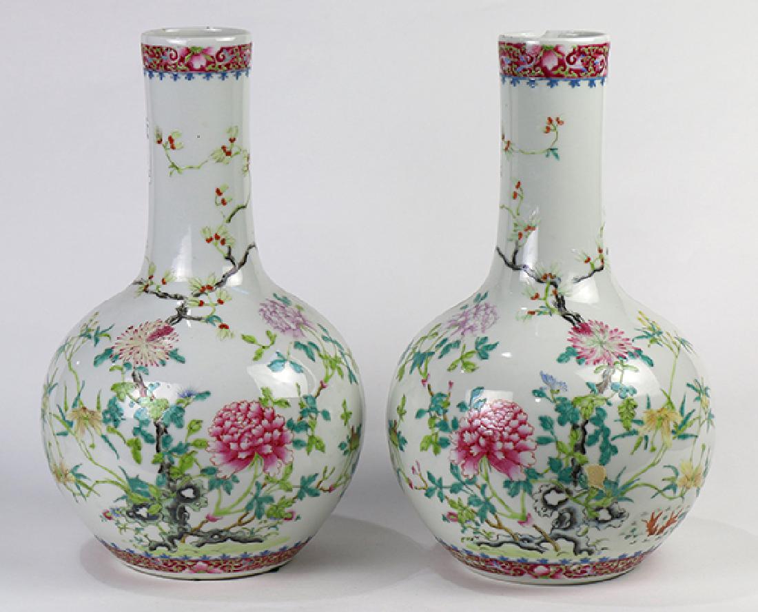 (lot of Chinese Porcelain Vases, Flowers (1 of 6)