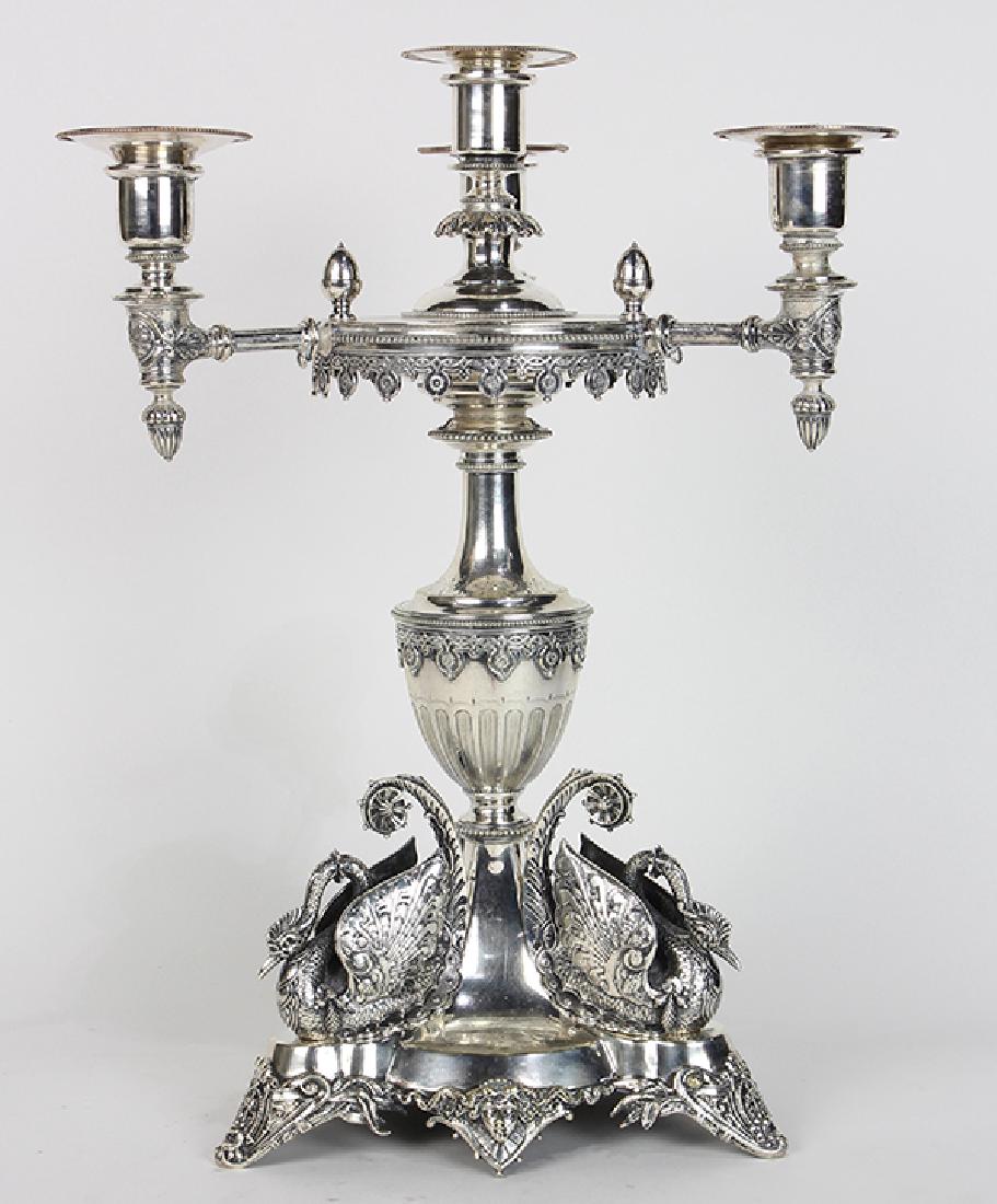 English silverplate four-light candelabra executed in (1 of 6)