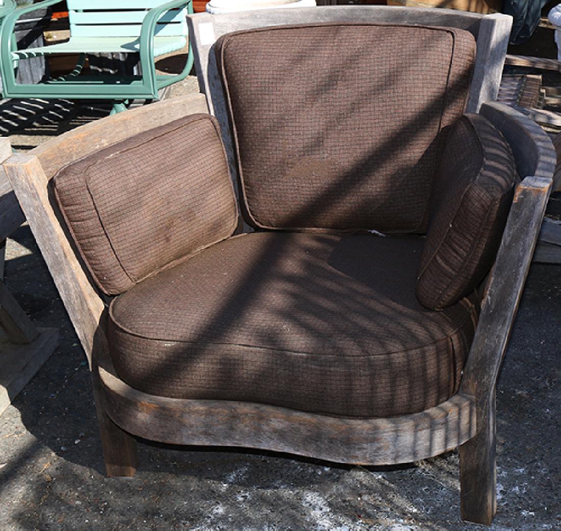 (lot of 3) Outdoor teak patio group (1 of 3)