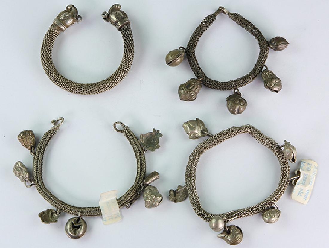 (Lot of 4) Chinese silver bracelets (1 of 2)