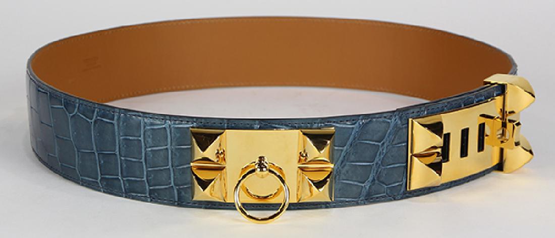 Hermes Collier de Chien crocodile leather belt (1 of 7)