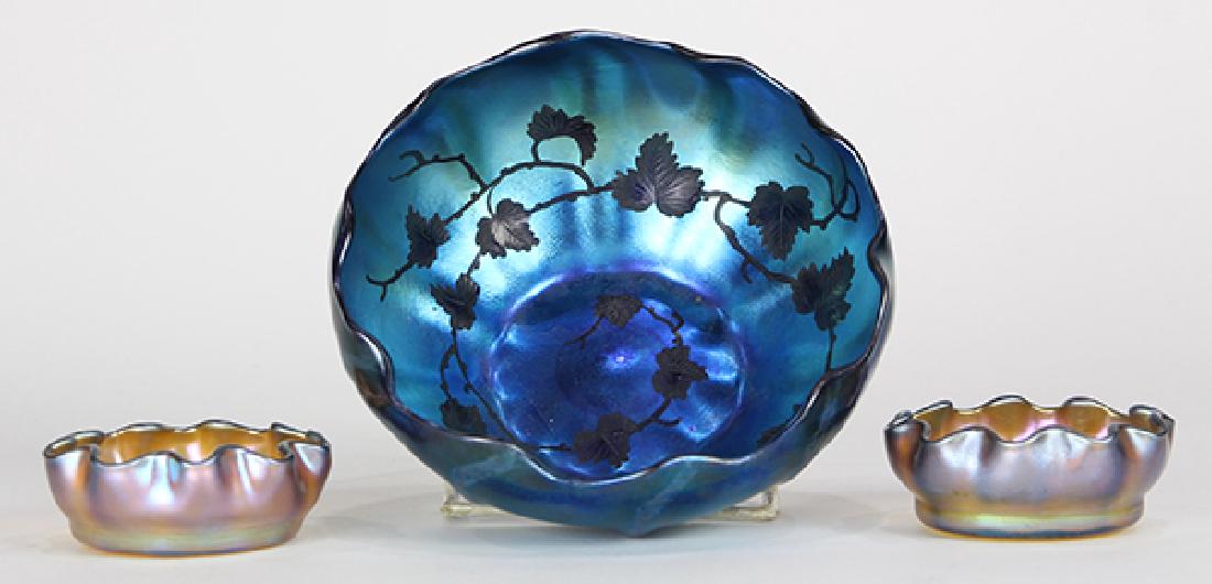 (lot of 3) Tiffany studios favrile glass bowl group (1 of 6)