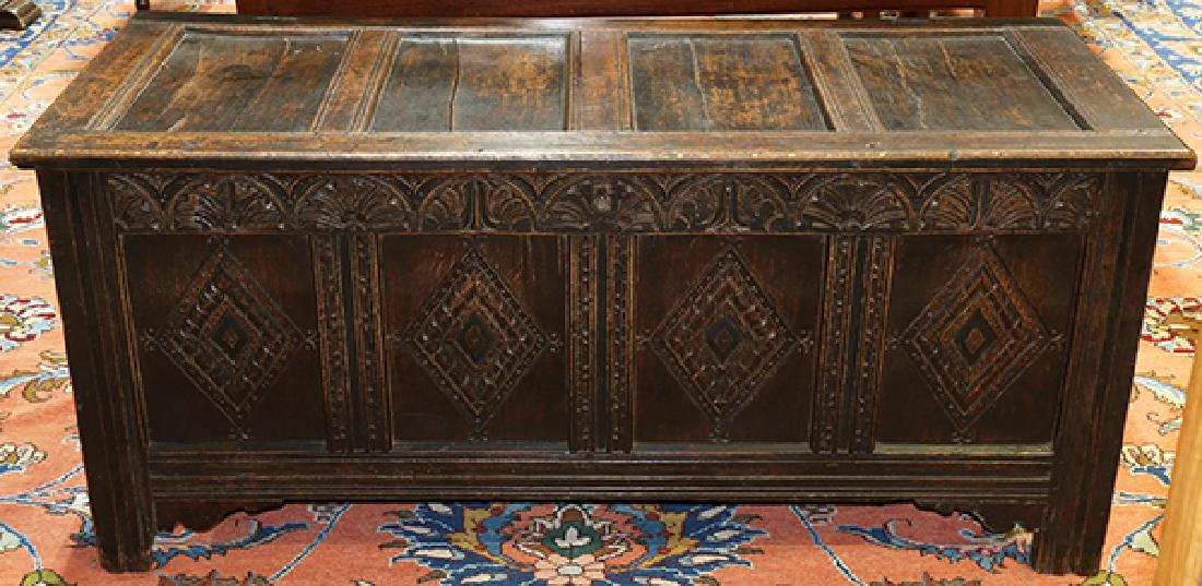 English oak coffer circa 1780 (1 of 4)