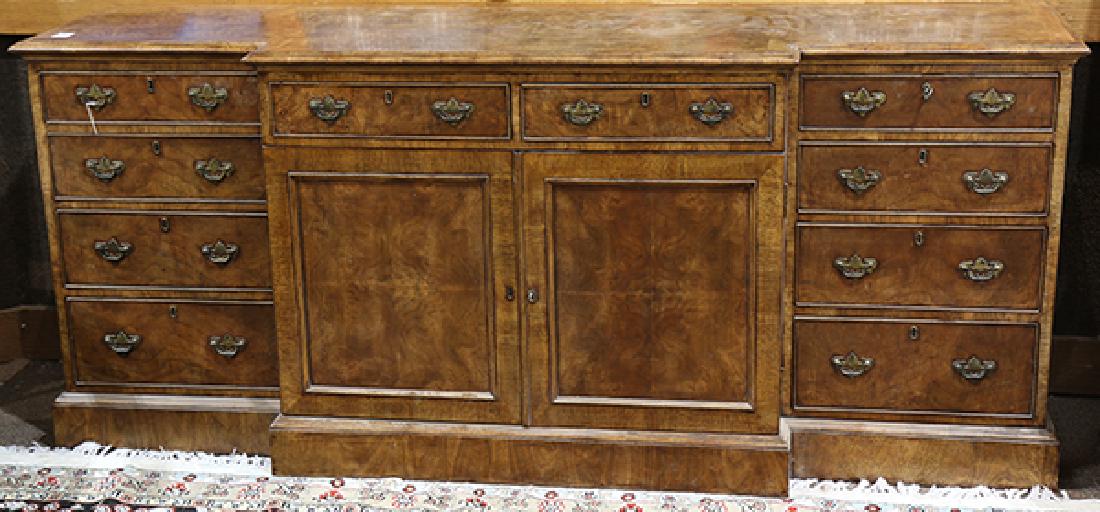 George III style walnut burlwood sideboard (1 of 5)