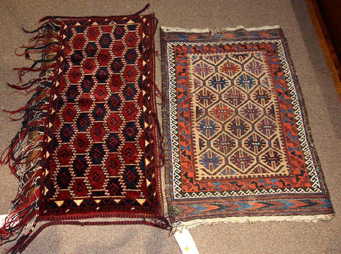 (lot of 2) Turkoman tent hanging, 4'7" x 2'5", together (1 of 4)