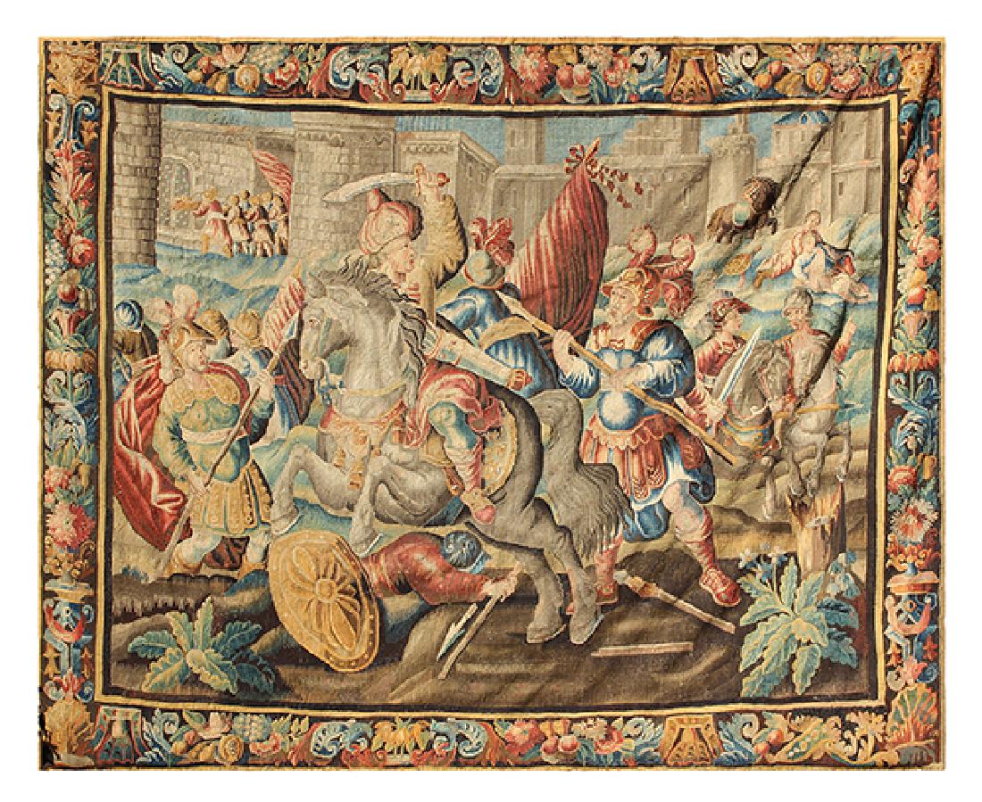 Flemish tapestry 17th century, depicting the Alexander (1 of 4)