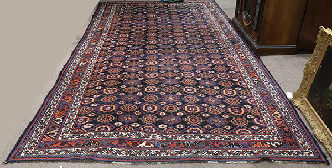 Antique Afghan Turkoman carpet, 12'6" x 7'3" (1 of 3)