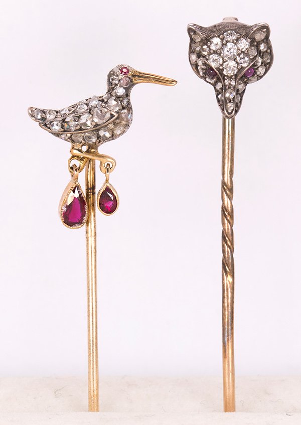 (Lot of 2) Victorian diamond, ruby, silver-topped gold (1 of 3)