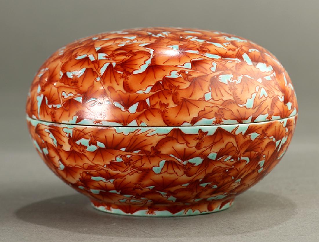 Chinese Porcelain Box, Bats (1 of 8)
