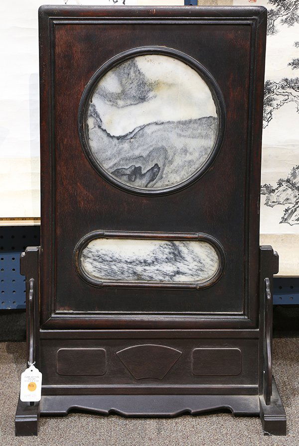 Chinese Marble Inset Table Screen (1 of 1)