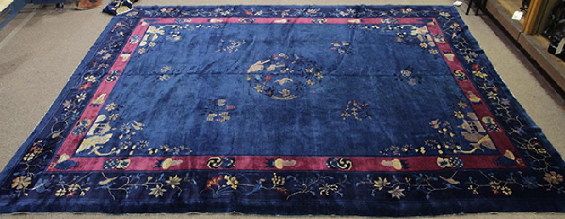 Antique Chinese Peking carpet circa 1920, 8'11" x (1 of 4)
