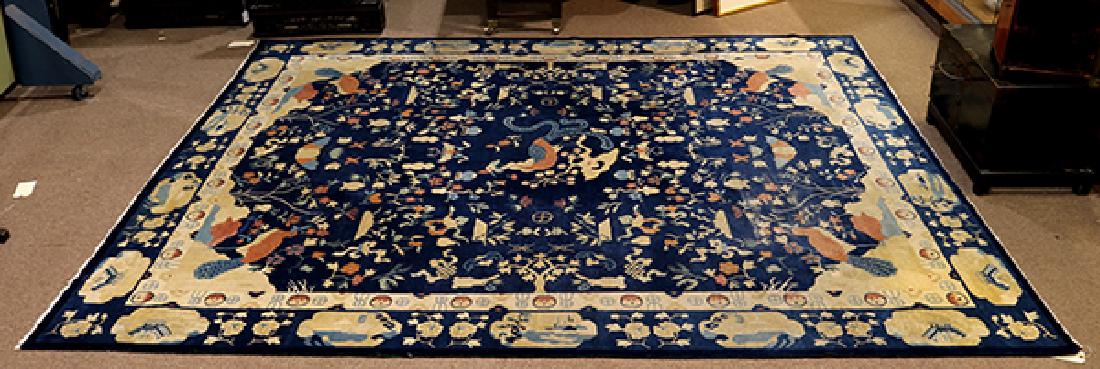 Antique Peking carpet (wear) circa 1900, 9' x 10'7" (1 of 5)