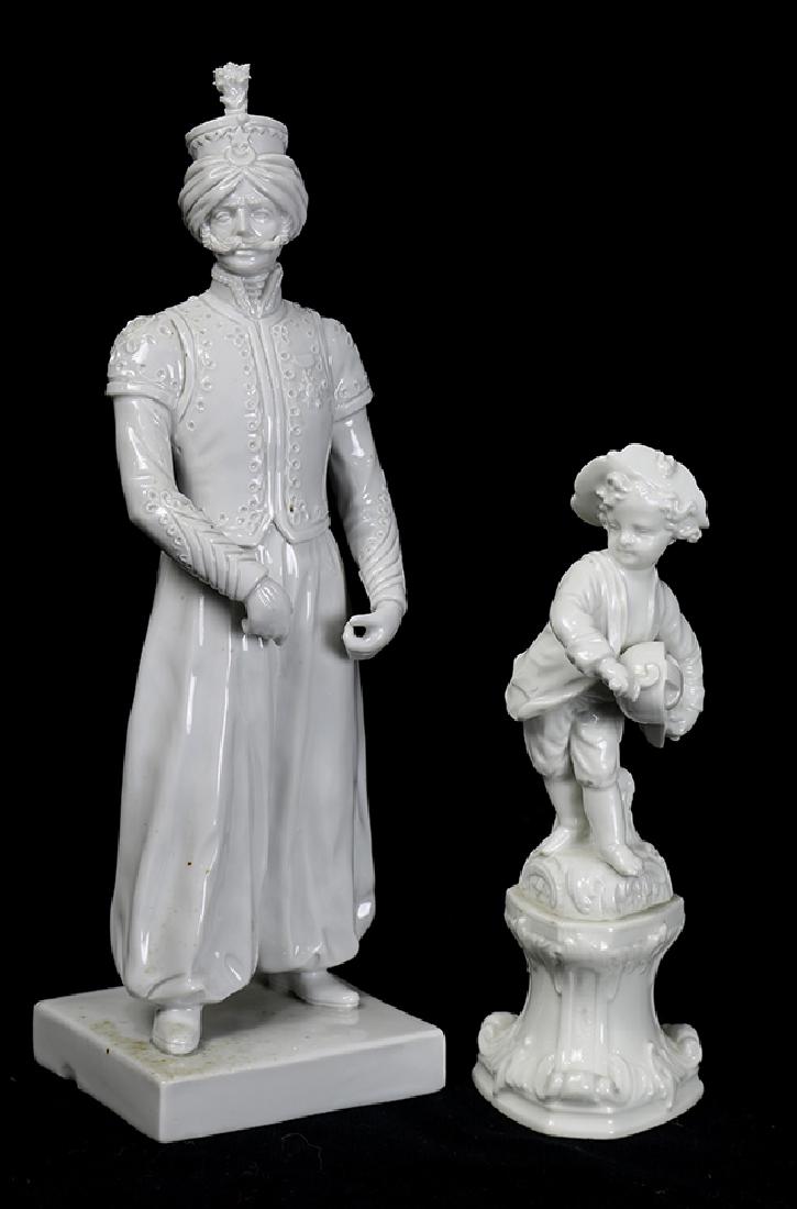 (lot of 2) German blanc-de-chine porcelain figural (1 of 6)