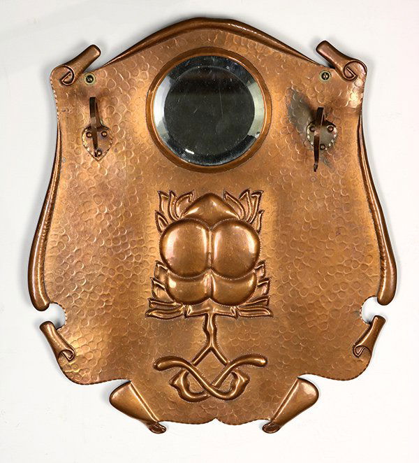 English Arts and Crafts hammered copper hat or coat (1 of 2)
