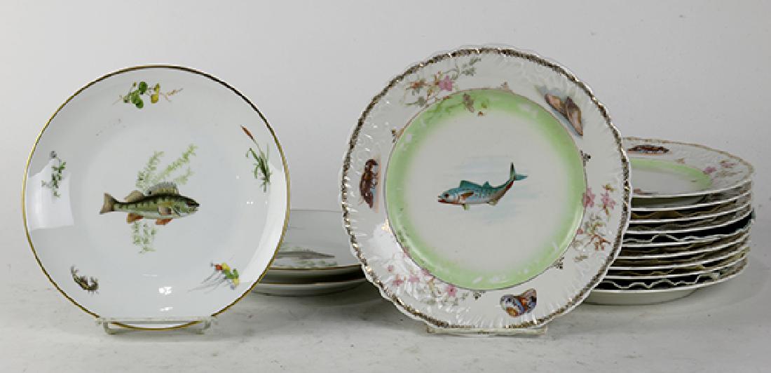 (lot of 13) Associated fish plates, including (3) (1 of 2)