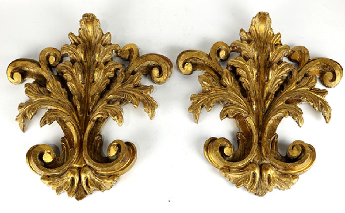 Pair of Rococo Revival carved wood architectural wall (1 of 2)