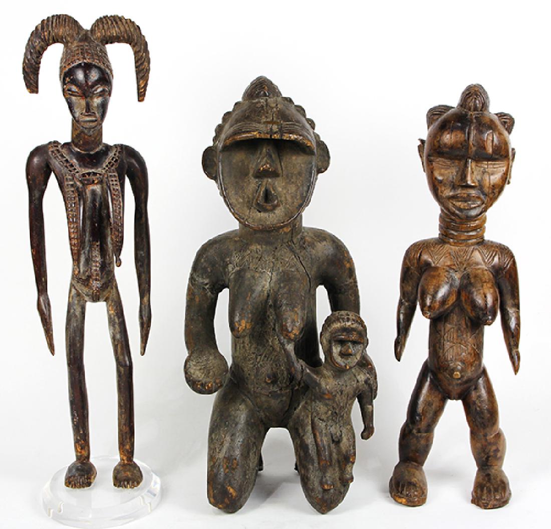 (lot of 3) African carvings consisting of a Luba Style (1 of 5)