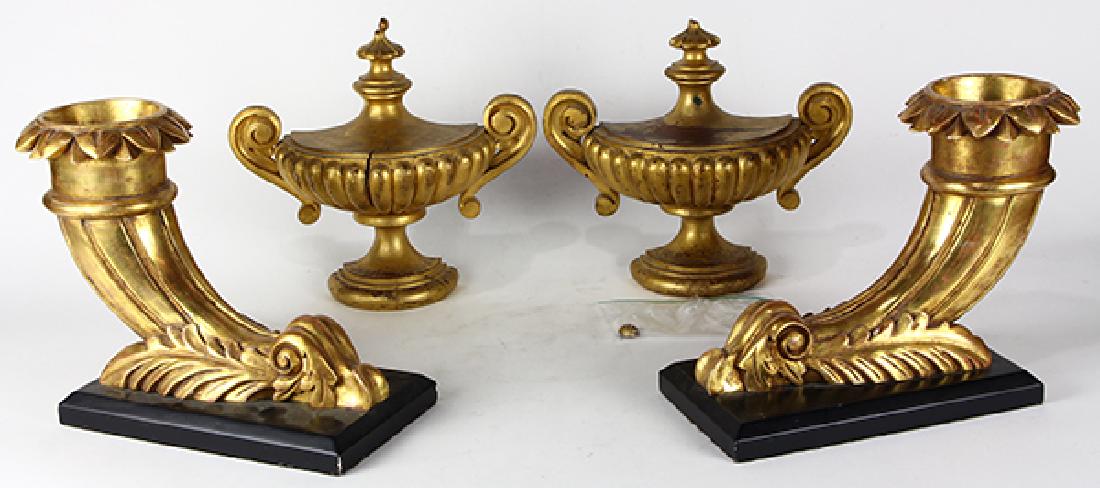(lot of 4) Giltwood carved architectural elements (1 of 2)