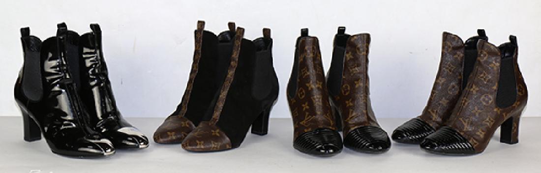 Four pairs of Louis Vuitton heeled ankle boots, (1 of 4)
