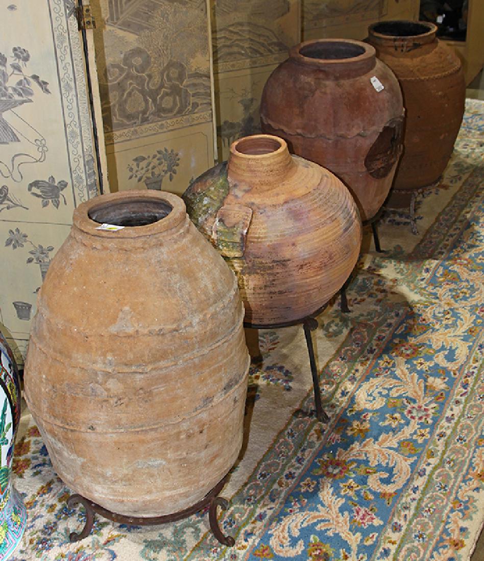 (lot of 4) Terracotta pottery vessel group, 28"h (1 of 3)