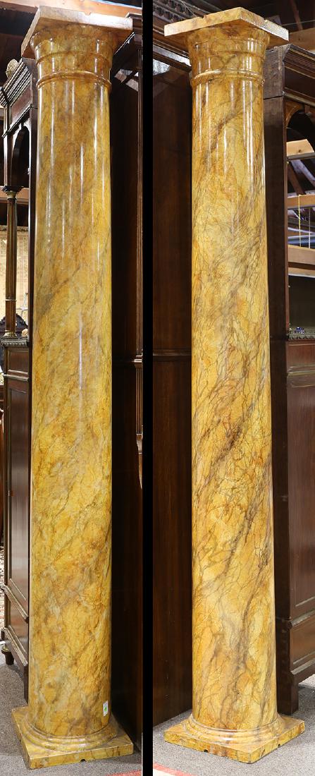 Monumental Classical style faux marble pedestals (1 of 2)