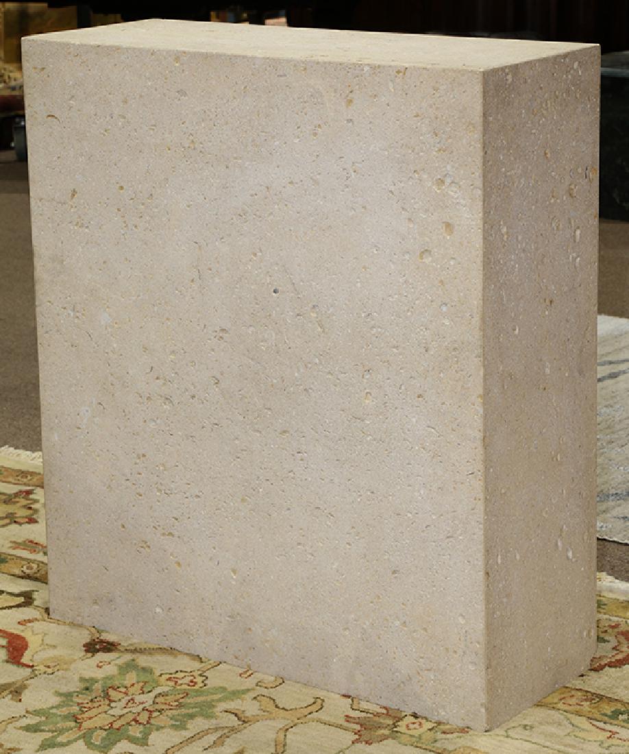 Italian Moderne style travertine display pedestal (1 of 3)