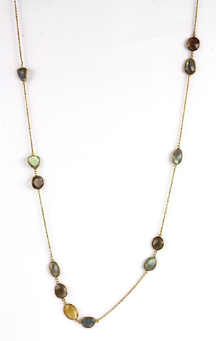 Multi-stone and silver gilt necklace (1 of 6)
