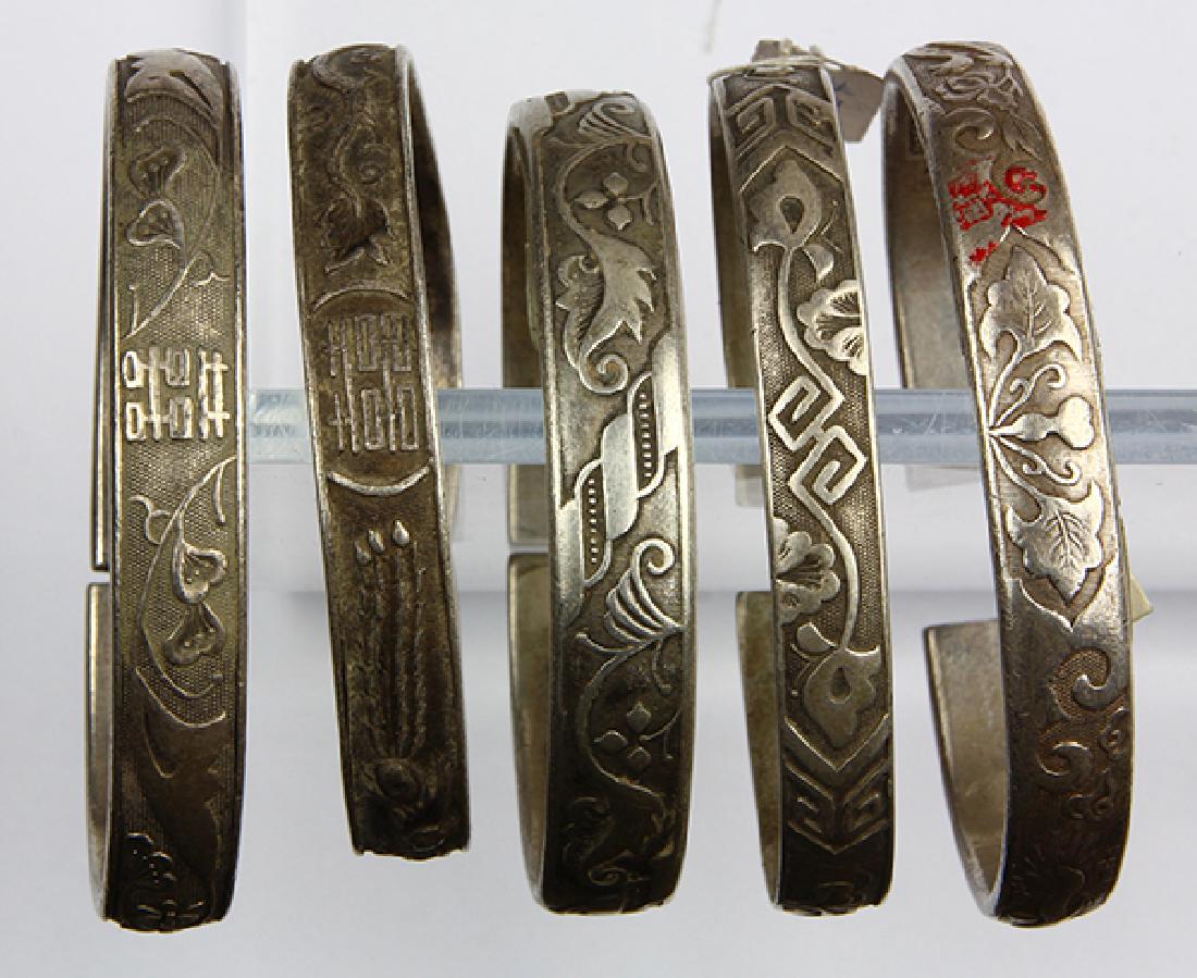 (Lot of 5) Chinese silver bracelets (1 of 5)