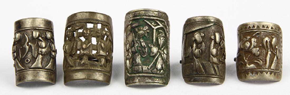 (Lot of 5) Chinese silver rings (1 of 3)