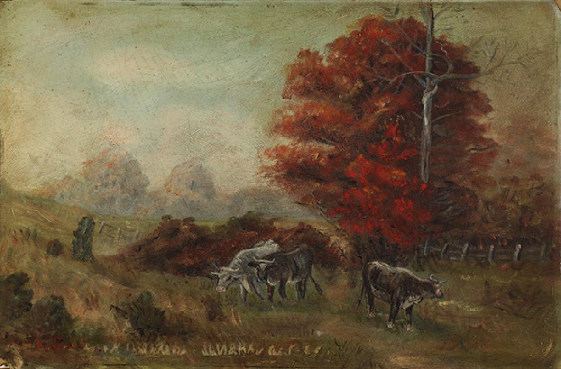 Painting, Autumn Landscape with Cattle (1 of 1)