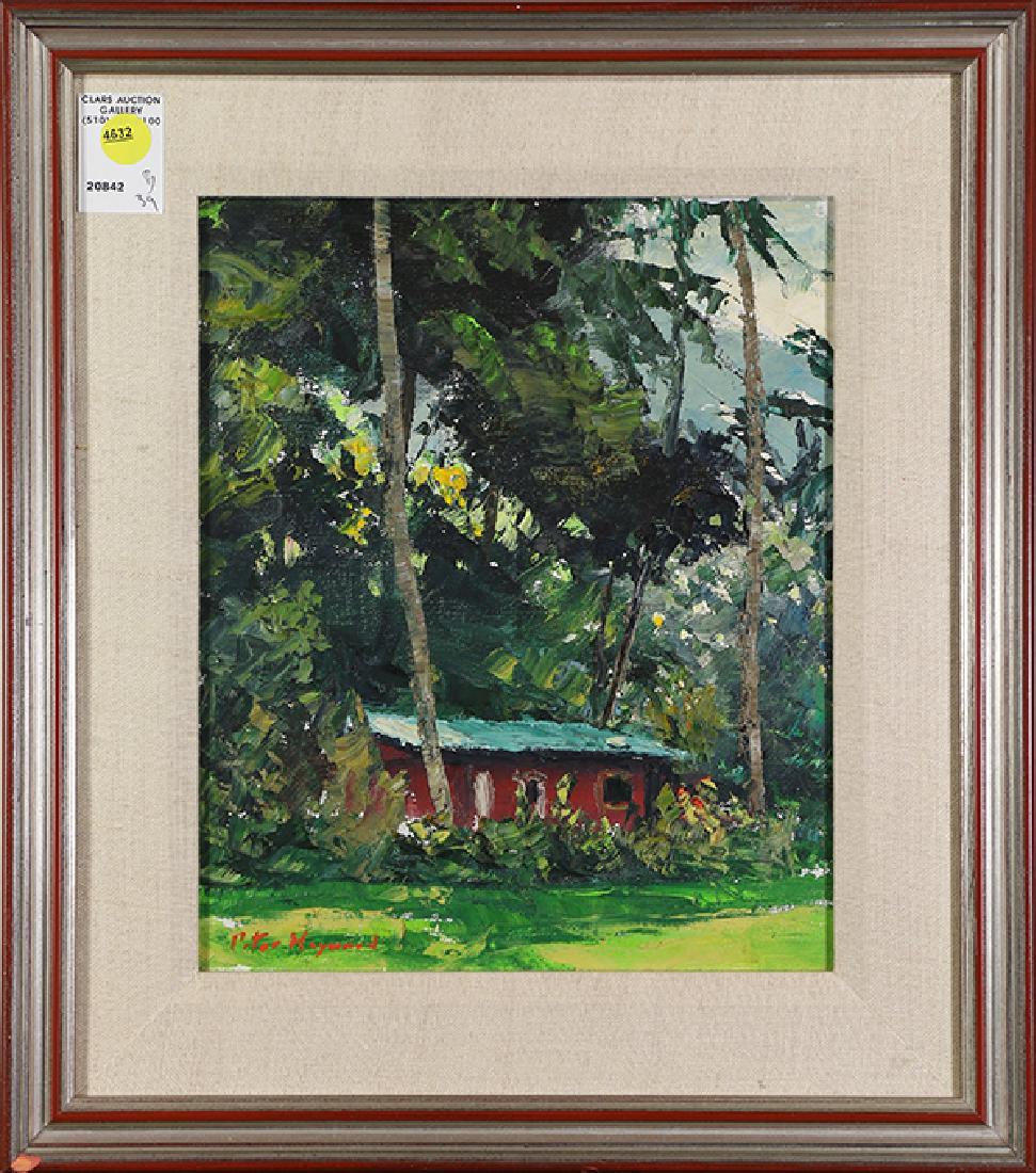 Painting, Peter Hayward: Peter Hayward (American, 1905-1993), Hawaiian Cottage, oil on canvas, signed lower left, overall (with frame): 17"h x 15"w