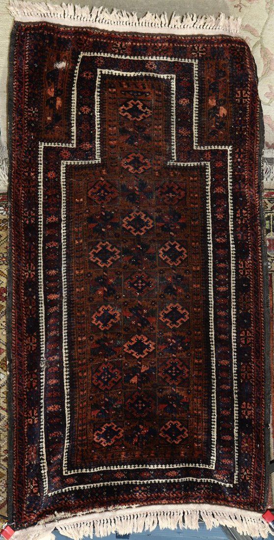 Afghan Belouch prayer rug, 2'7" x 4'10" (1 of 2)