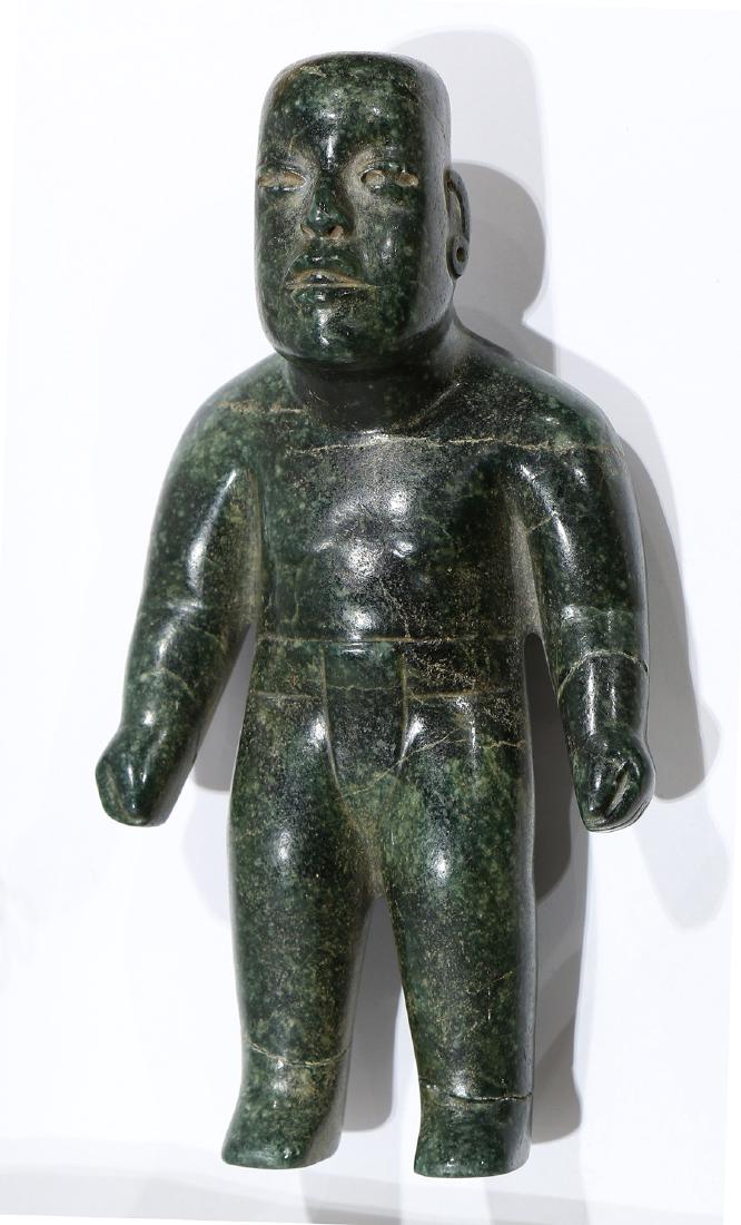 Pre-Columbian or Olmec style jade figure, depicting a (1 of 4)