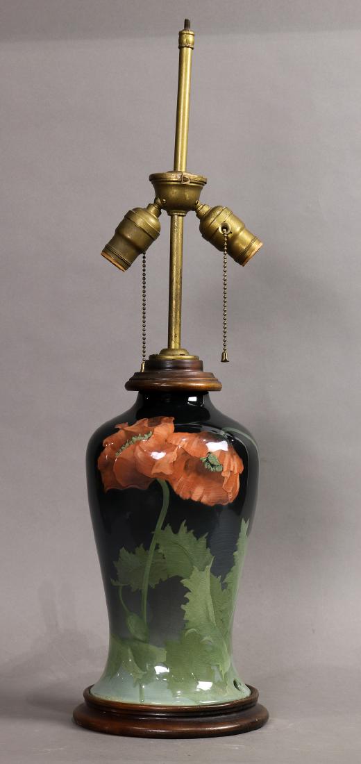 Rookwood Iris glaze lamp by Sara Sax executed in 1904, (1 of 5)
