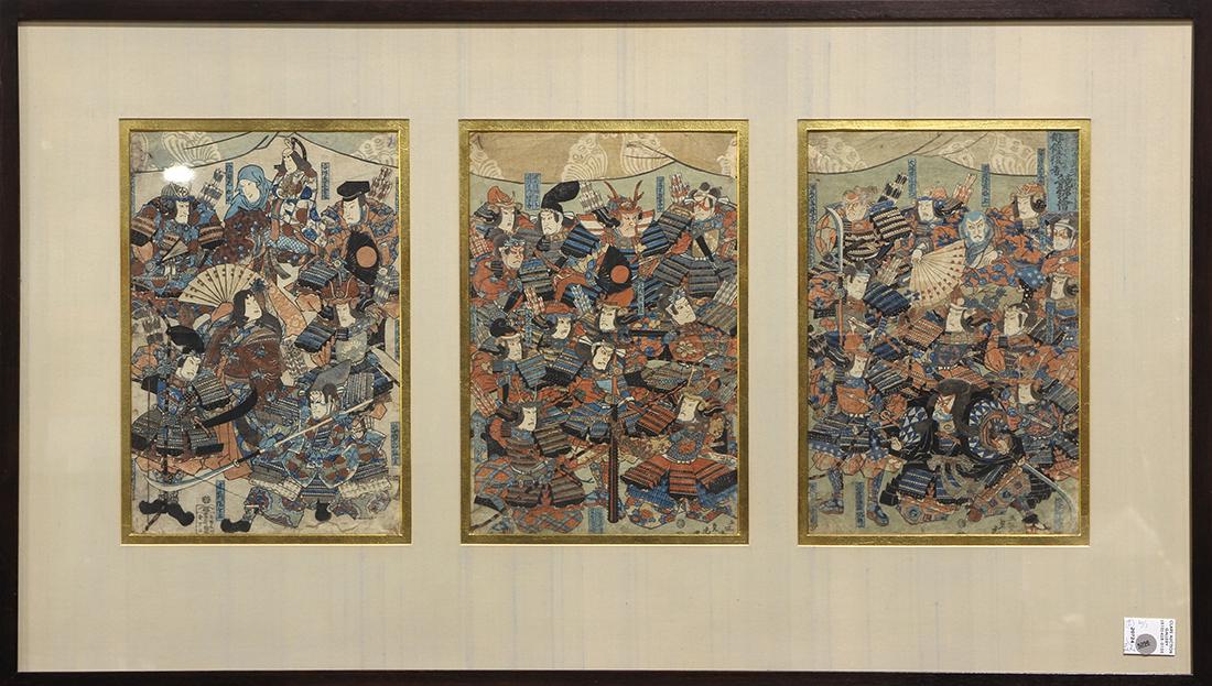 Japanese Woodblock Prints, Kuniyoshi, Sadatora, 19c (1 of 4)