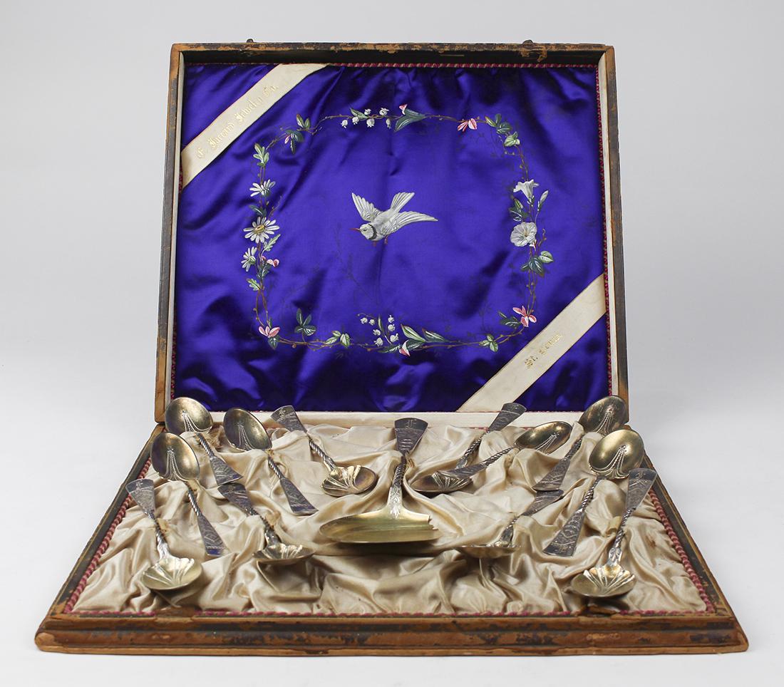 (lot of 13) Sterling ice cream spoons and server (1 of 5)