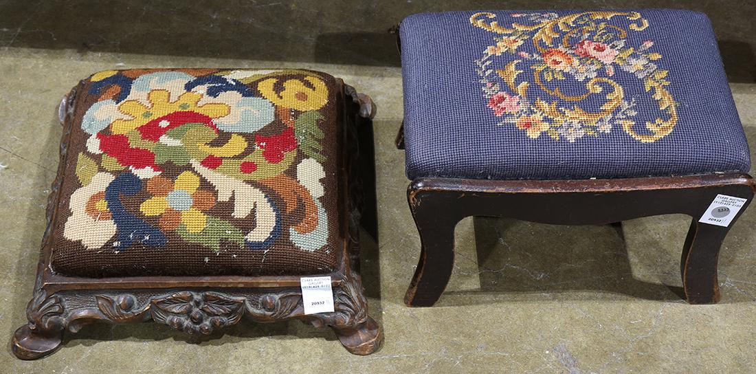 (lot of 2) Victorian needlepoint upholstered (1 of 1)