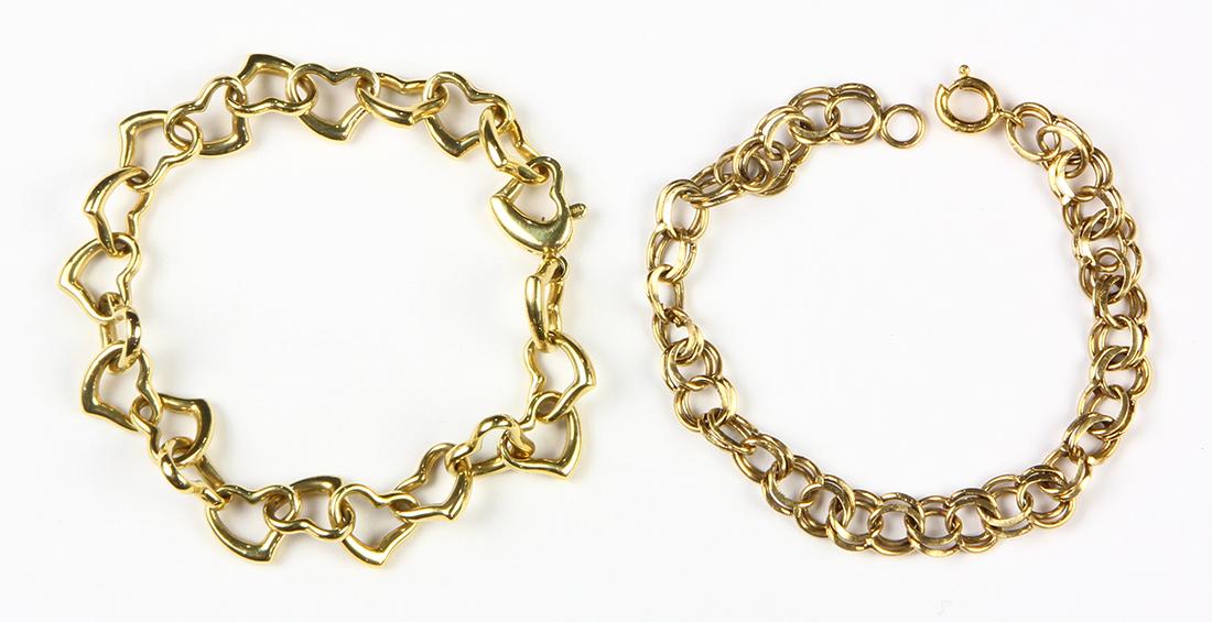 (Lot of 2) 14k yellow gold bracelets (1 of 2)